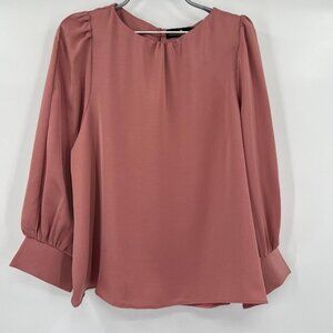 Pomander Place by Tuckernuck Women's Mauve Farah Blouse sz S Career Business